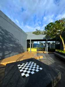 lepak space checkered table rooftop